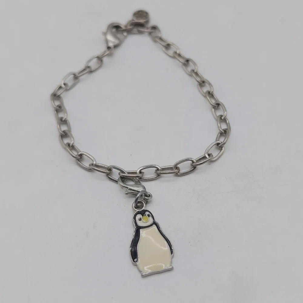 High Intencity Enamel Penguin Charm Bracelet 7in